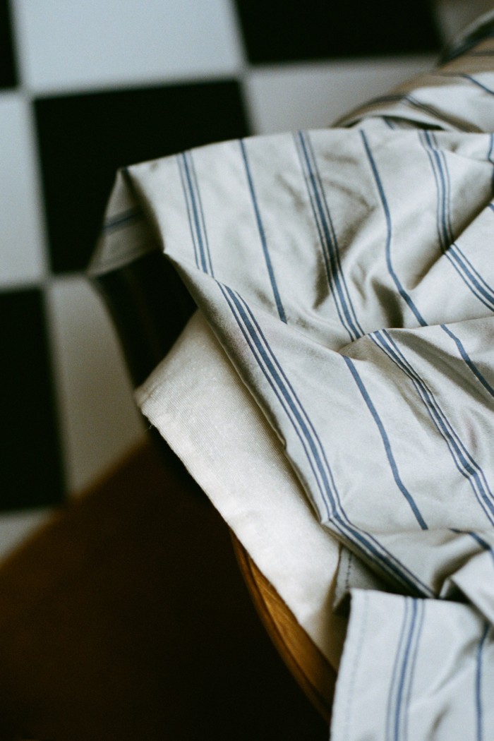 East London Cloth Taffata stripe, £215 per metre