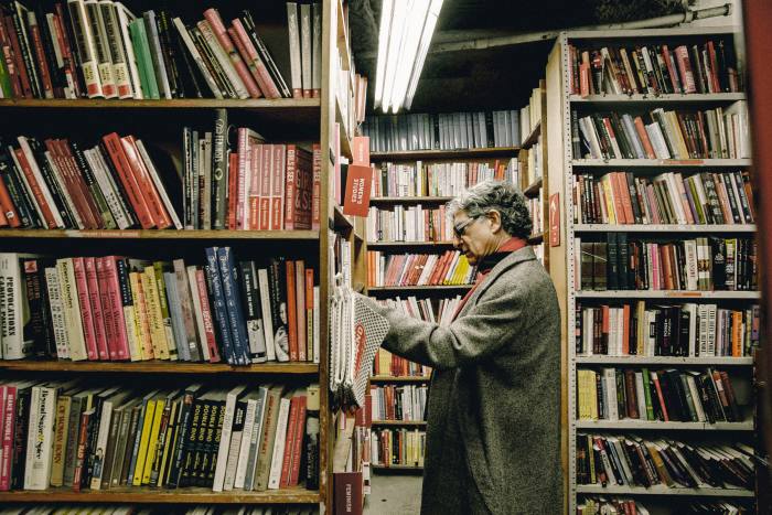 Chopra browsing at the Strand bookshop in New York
