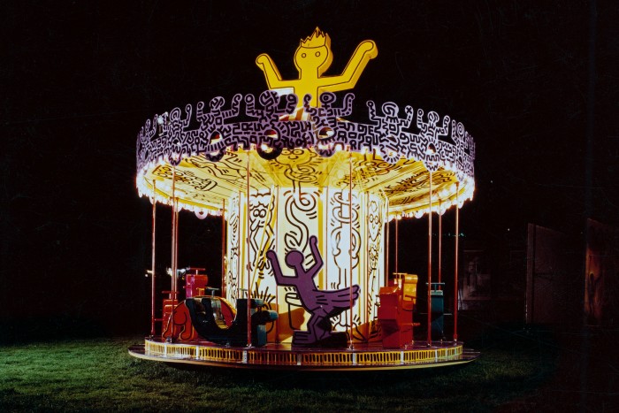 Haring’s carousel for the ’80s art-themed amusement park Luna Luna in Hamburg