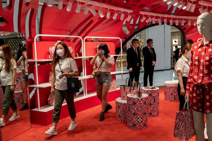 Shoppers at a mall in Beijing. Savills found that footfall last month at high-end shopping malls in three of China’s top five cities had returned to, or exceeded, pre-virus levels