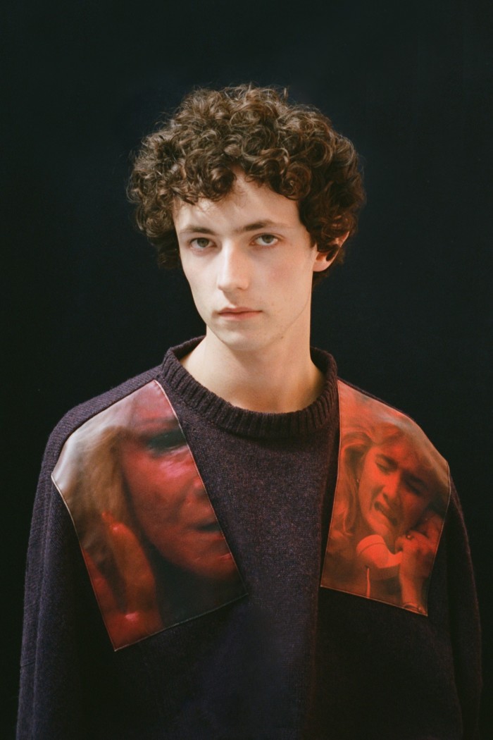 Dylan wears Raf Simons wool jumper, £733