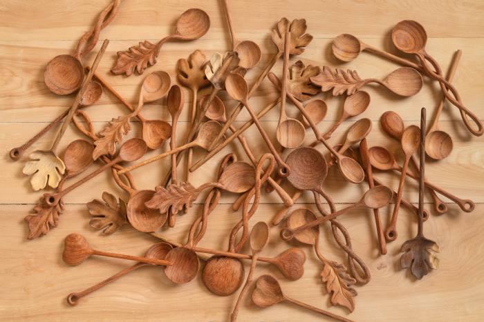 Wooden “leaf bowl” spoons, £4.75 each