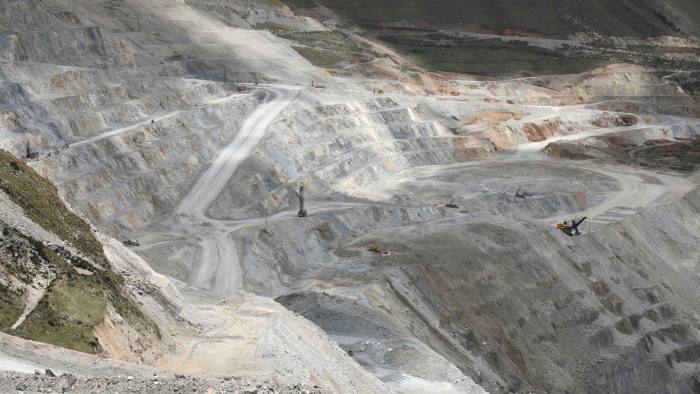 a view of the Las Bambas copper mine in Challhuahuacho, Peru.