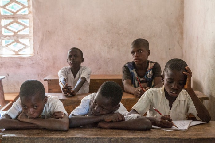 African students sitting in a desk 