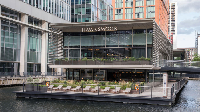 A Hawksmoor restaurant at Canary Wharf, London