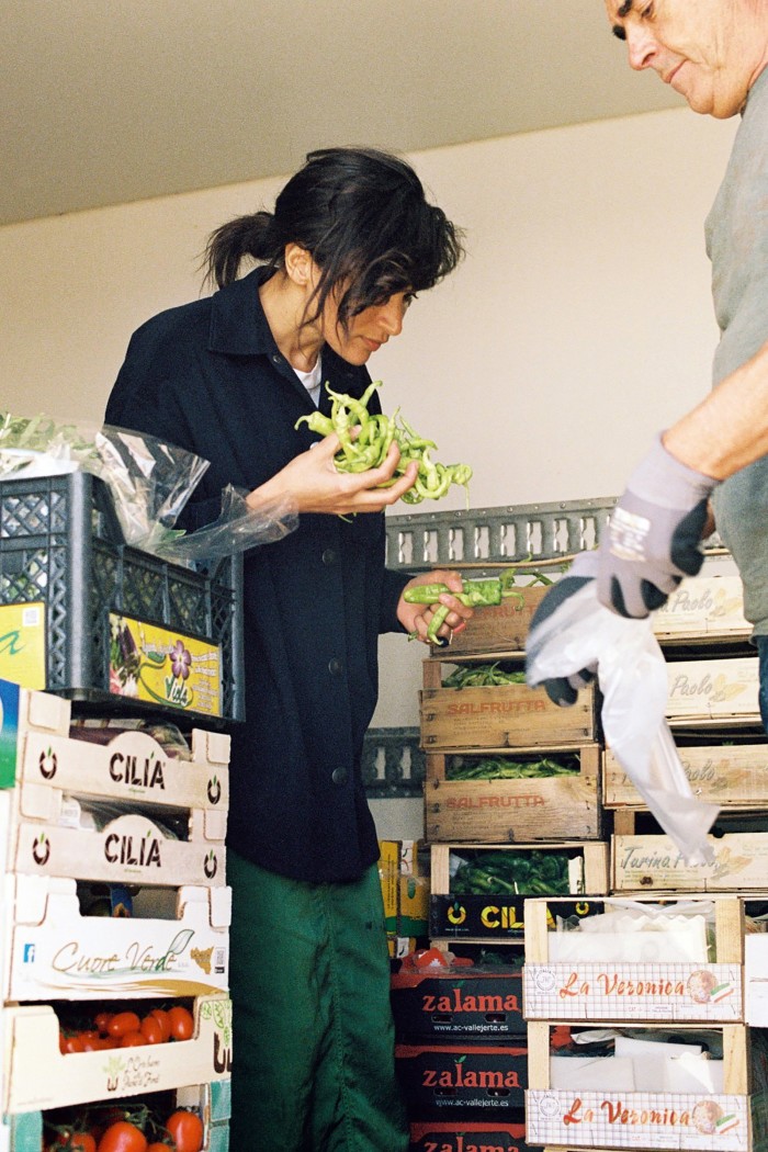 Choosing fresh produce from Giancarlo’s truck