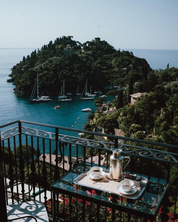 The view from a room balcony at the Belmond Hotel Splendido