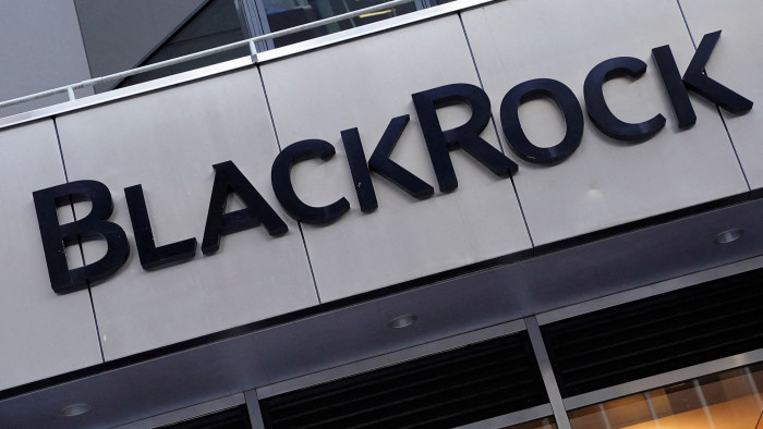 The BlackRock logo on its New York headquarters 
