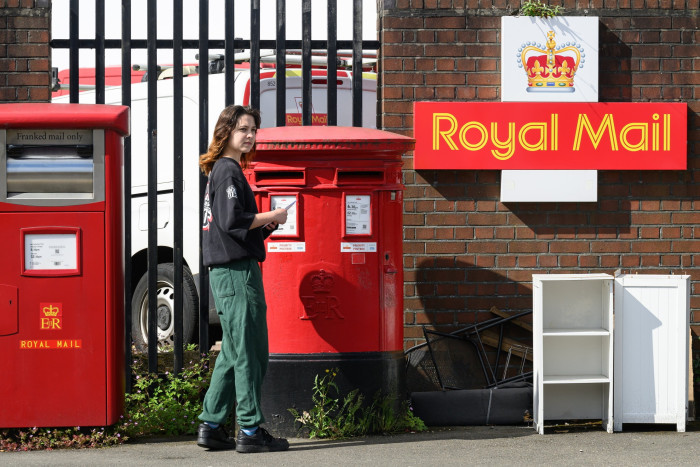 Post boxes at a Royal Mail depot