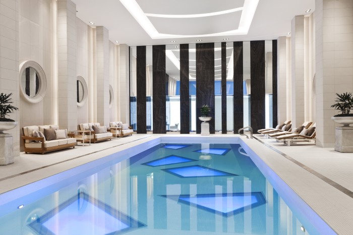 The hotel’s 52-foot saltwater lap pool