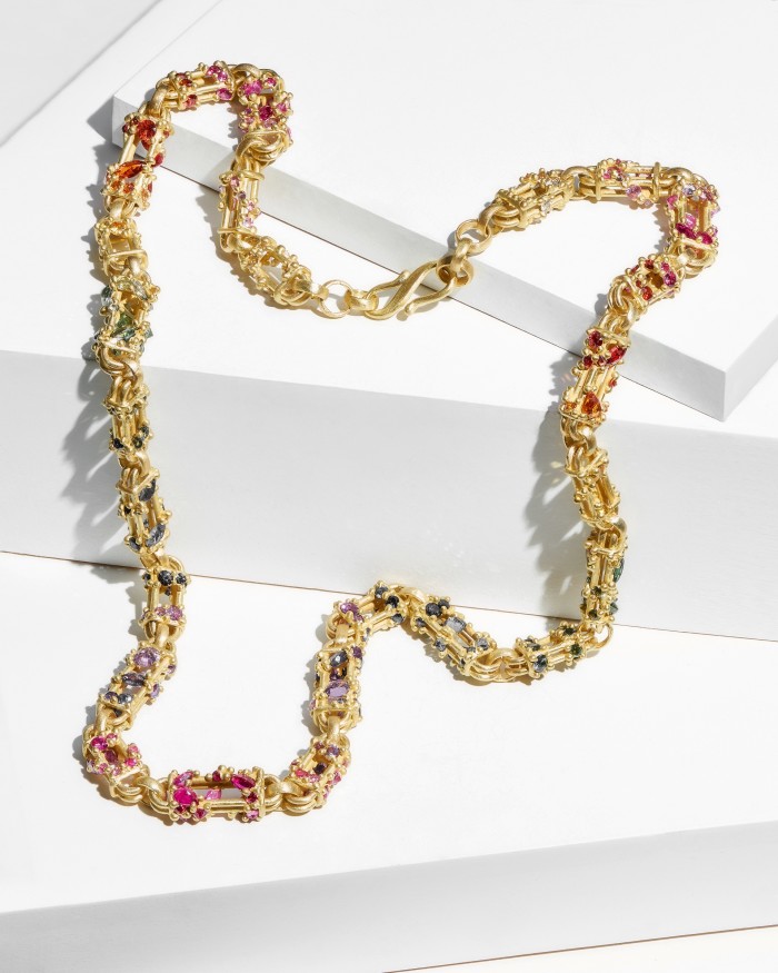 Polly Wales 18ct-gold and sapphire Bar Necklace, $44,495