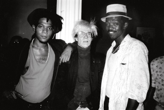 From left: Basquiat, Andy Warhol and Fred Braithwaite