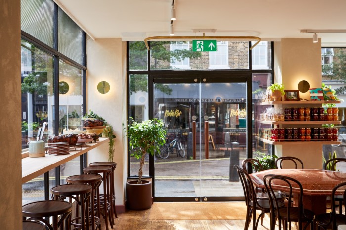 The restaurant’s entrance, looking out onto Lamb’s Conduit Street