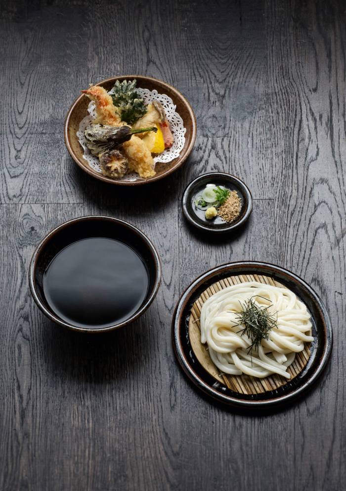 Prawn and vegetable tempura at Soho restaurant Koya