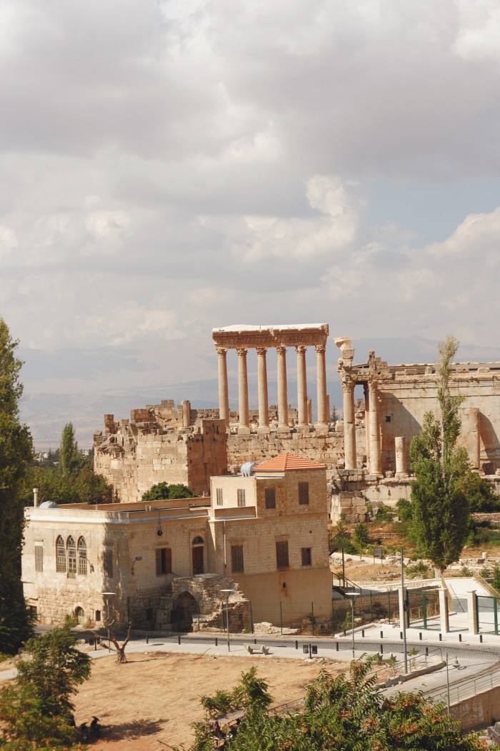 The Palmyra Hotel’s view of the Roman ruins at Baalbek