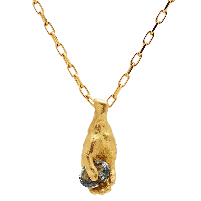 Fraser Hamilton 14ct-gold and sapphire Concave pendant necklace, £1,100
