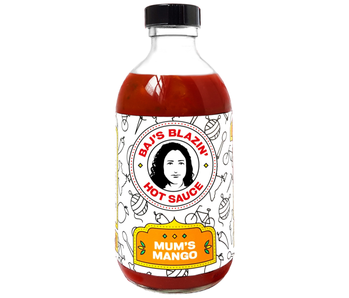 Baj’s Blazin’ Hot Sauce in Mum’s Mango, £5