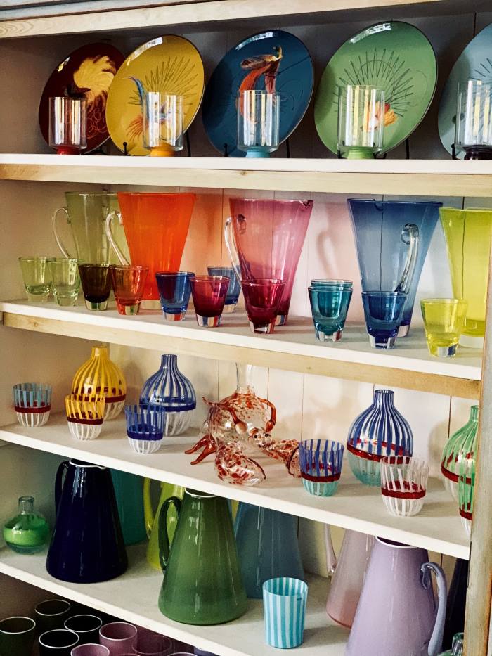 Glassware by Carlo Moretti Murano and other brands