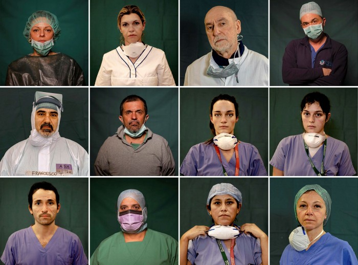 Doctors and nurses on the frontline of the fight against coronavirus in Rome, Bergamo and Brescia