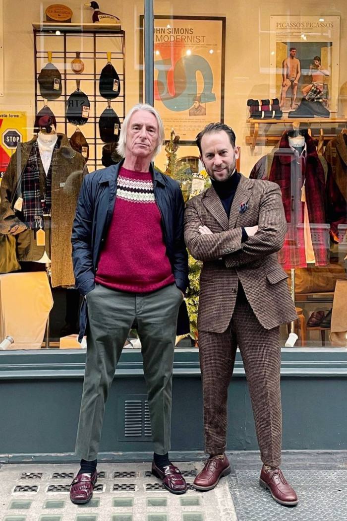 Paul Weller (left) and Paul Simons outside the shop