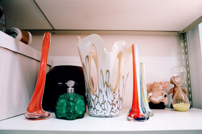 Glass objects from the artist’s collection