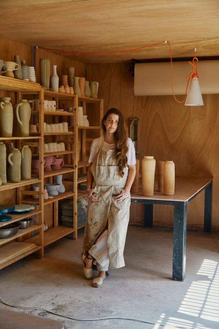 Laura De Grinyo in her ceramics studio