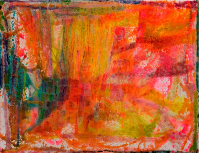 Blurry abstract red and yellow painting