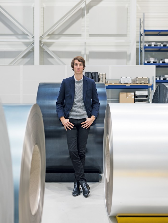 Rimowa CEO, Alexandre Arnault, at the company factory in Cologne