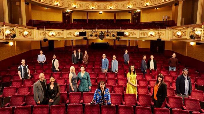Show time: participants in the stalls at The Lyric Theatre, London, as they prepared for the Rising Stars festival. Set up in spring 2021 by Nica Burns (above — middle, front), the project shone a spotlight on young producers 