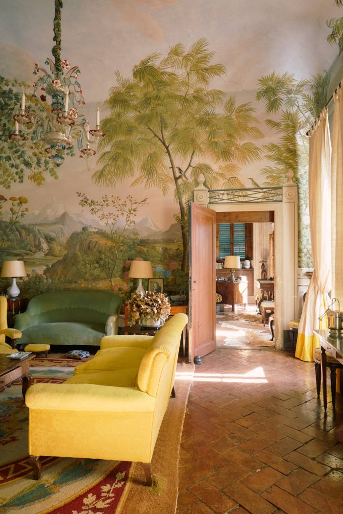 The castle’s painted living room