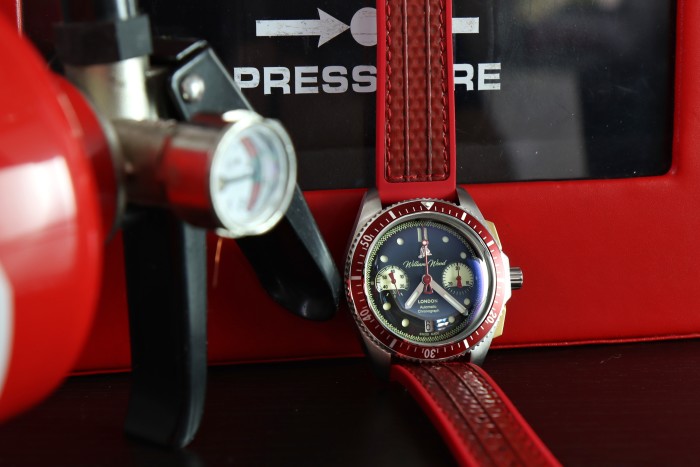 William Wood Watches’ one-of-a-kind, fire engine-inspired timepiece