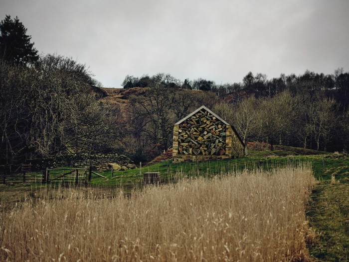 One of the 10 houses on Andy Goldsworthy’s Hanging Stones land artwork in Rosedale, North York Moors National Park