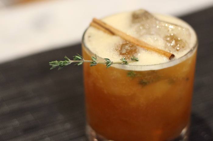 The drinks menu at One Flew South offers eight sakes and a wide-ranging cocktail list