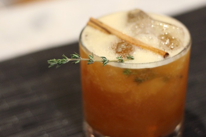 The drinks menu at One Flew South offers eight sakes and a wide-ranging cocktail list