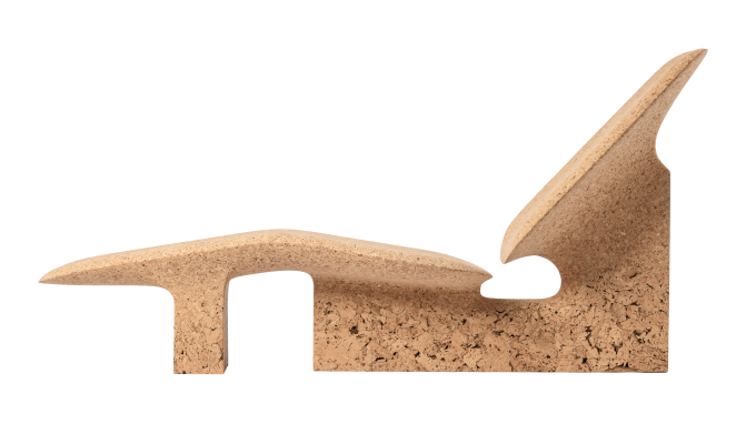 Burnt cork chaise longue by Made In Situ