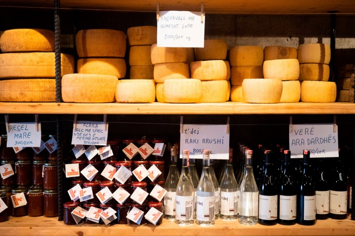 Cheeses, wines and preserves in the Mrizi farm shop