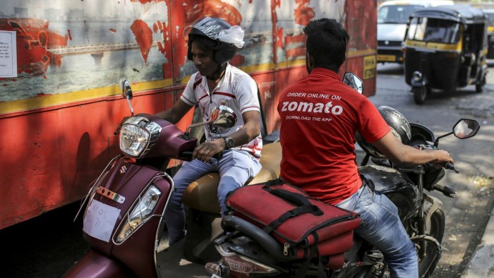 A food delivery rider for Zomato