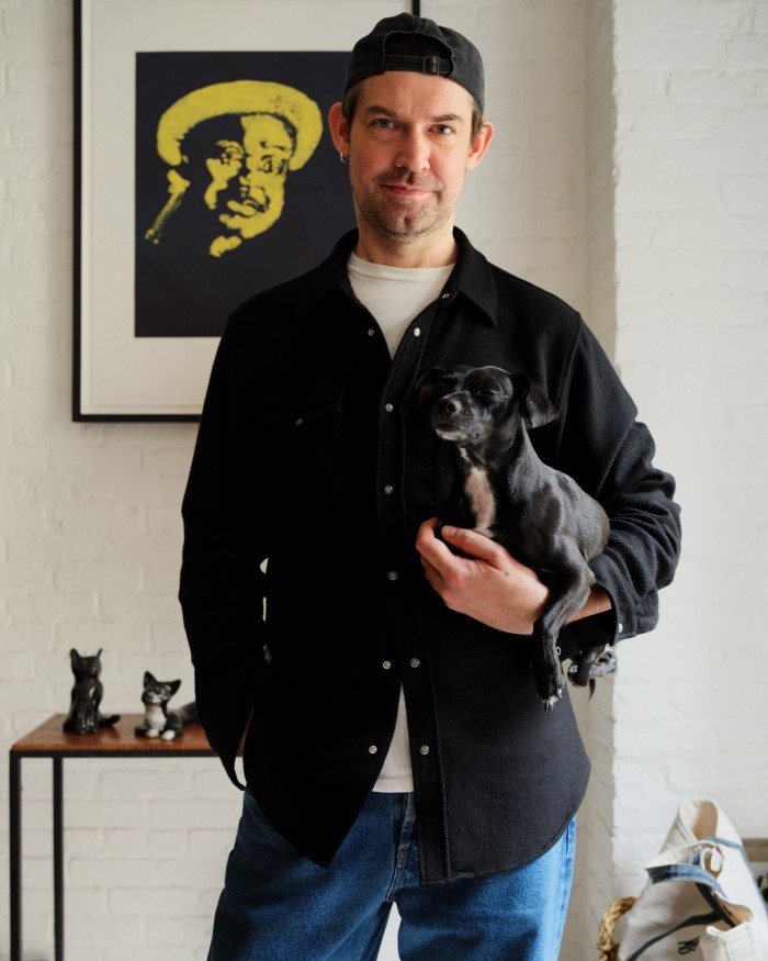 The designer with his dog Temo