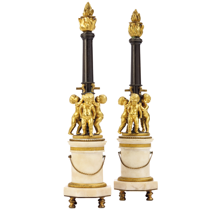 Bronze candlesticks, 1800, €15,000-€25,000