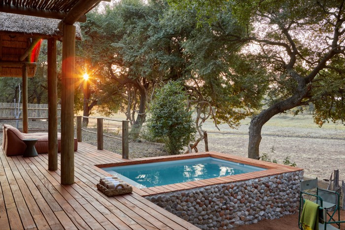 There is a plunge pool looking out over the bush; also a firepit, pizza oven and barbeque area