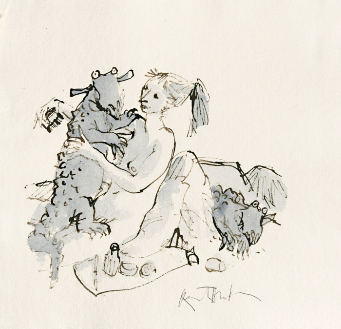 Women & Strange Creatures #1 by Quentin Blake, £2,000-£3,000, to be auctioned at Christie’s; all proceeds to House of Illustration.