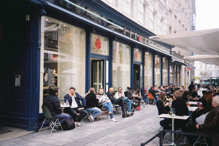 Outdoor seating at Café Europa