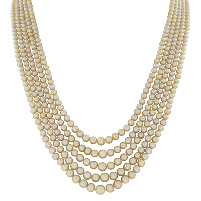 Omnēque natural pearl and diamond necklace, POA