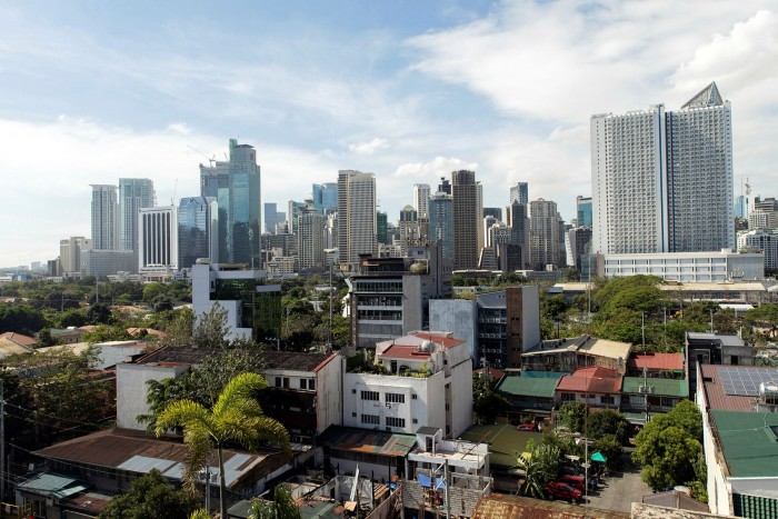 The skyline of Makati, Metro Manila, showing commercial buildings