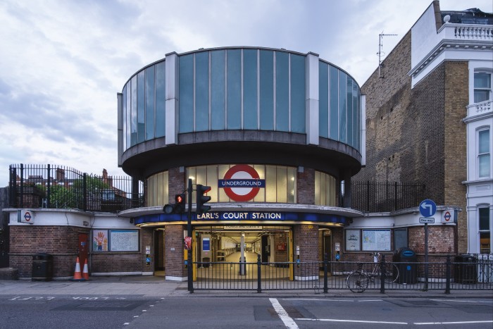 The rotunda on the Warwick Road entrance to Earl’s Court station, London
