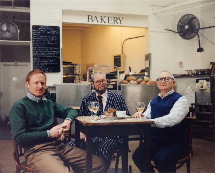 From left, Michael Hill, Fergus Henderson and Trevor Gulliver at St John