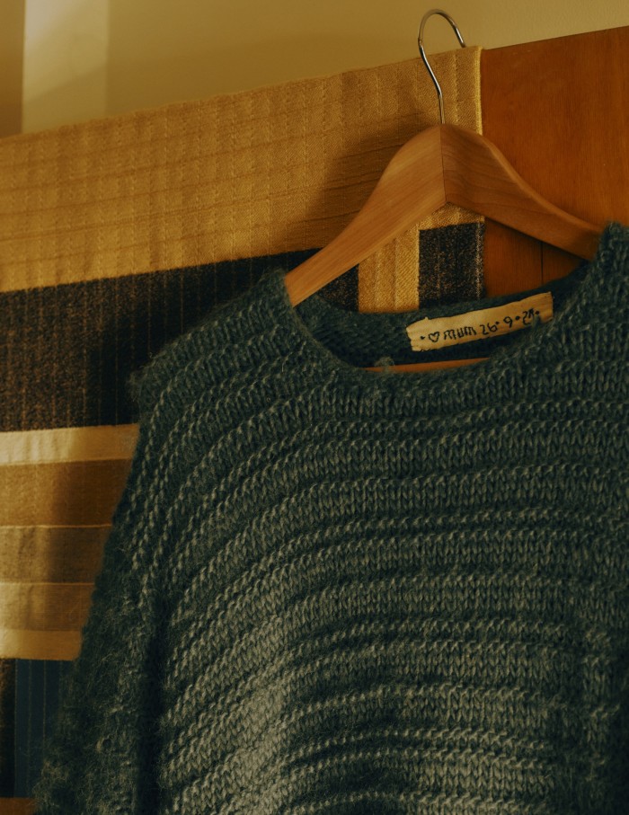 Broughton’s sweater that his mother knitted