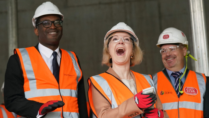 Liz Truss and Kwasi Kwarteng at a Birmingham construction site