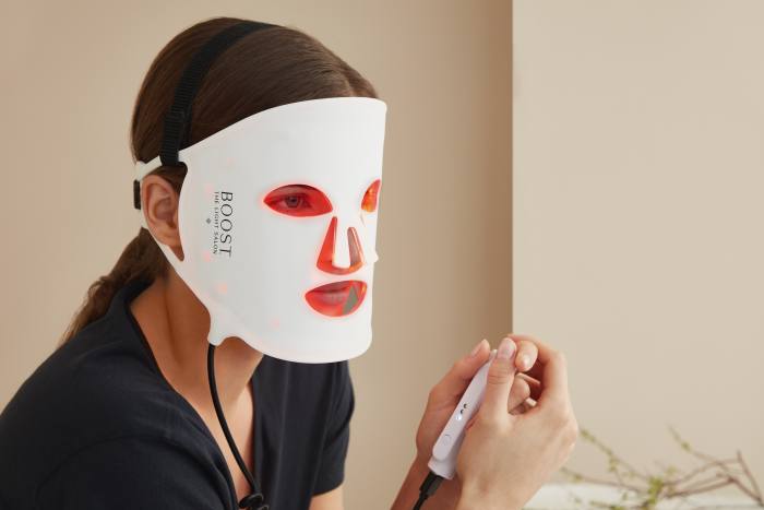 The Light Salon Boost LED Mask uses red and near-infrared light, said to stimulate collagen and circulation