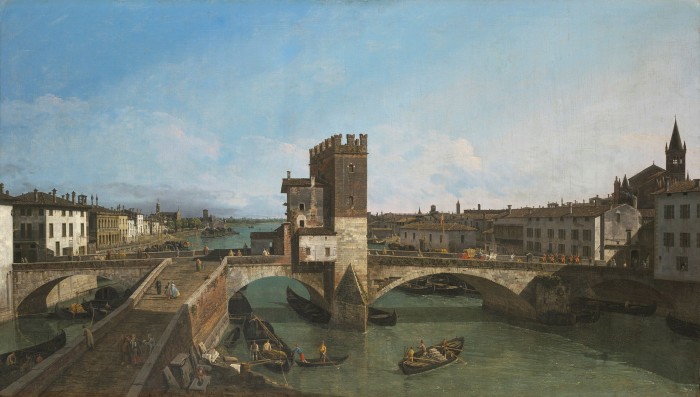 ‘View of Verona with the Ponte delle Navi’ (1745-47) by Bernardo Bellotto